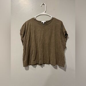 Miou Muse Round Neck Short Sleeve Top in Green Size Large